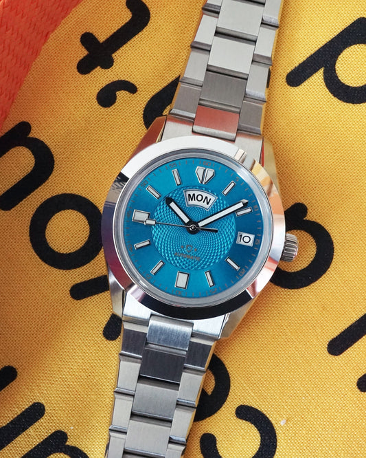 A5 Legacy X - Blue Sunburst with Guilloche (Pre-Order)